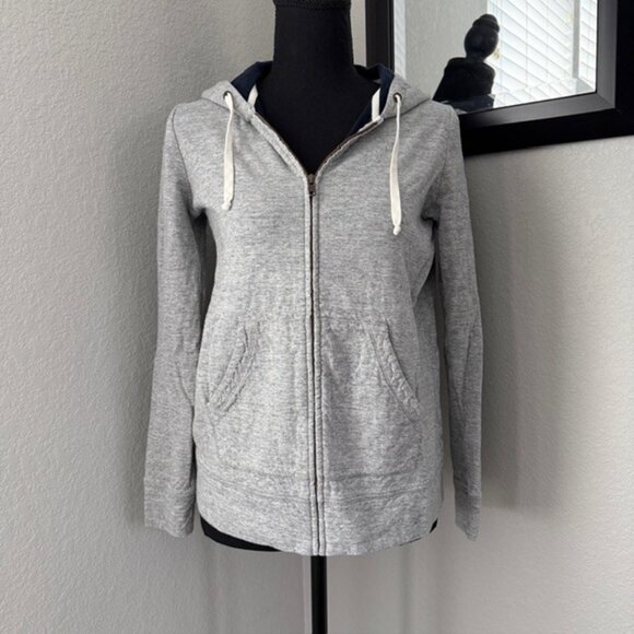 J.CREW Gray Full Zip Hoodie Sweatshirt XS - Picture 2 of 14
